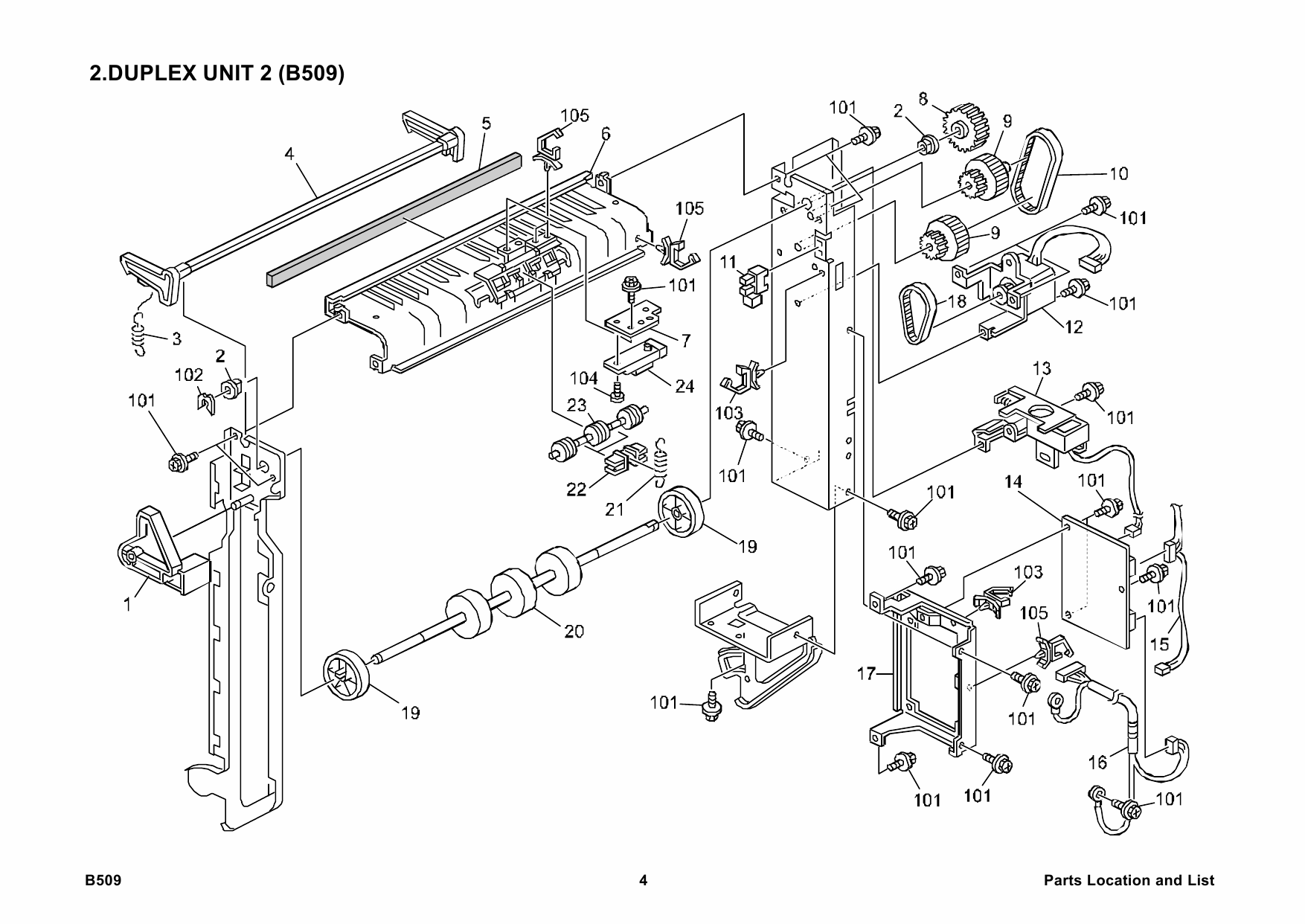 RICOH Options B509 DUPLEX-UNIT-AD430 Parts Catalog PDF download-4